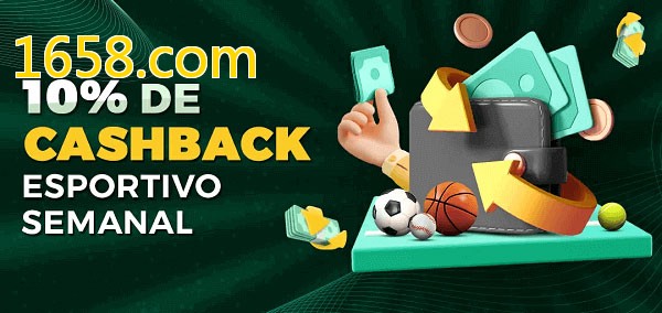 10% de bônus de cashback na 1658.com